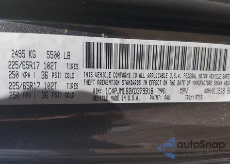 2019 Jeep Cherokee Latitude Plus 4X4 из США, поврежденный, VIN 1C4PJMLB2KD379918